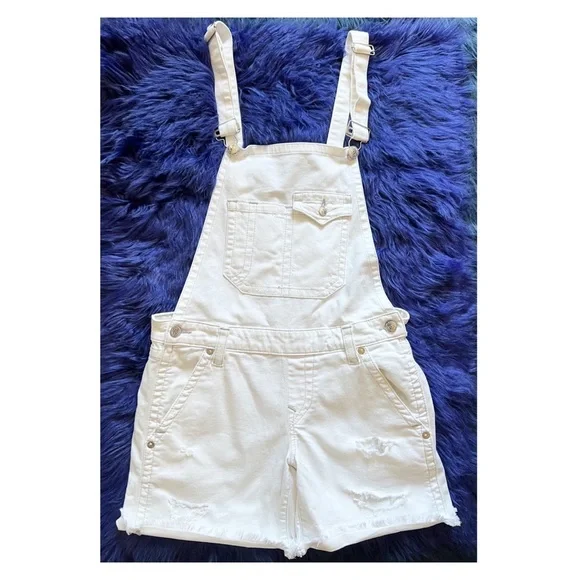 TRUE RELIGION Ripped Frayed Hem Jean Denim Overalls - Picture 6 of 14